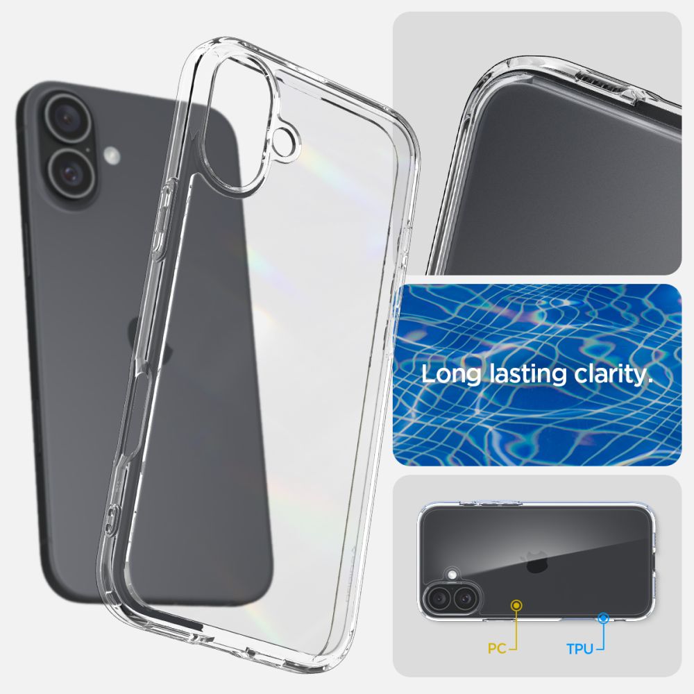 Spigen Ultra Hybrid iPhone 16 Crystal Clear - phone case - alternate view 9 | Mobilrise