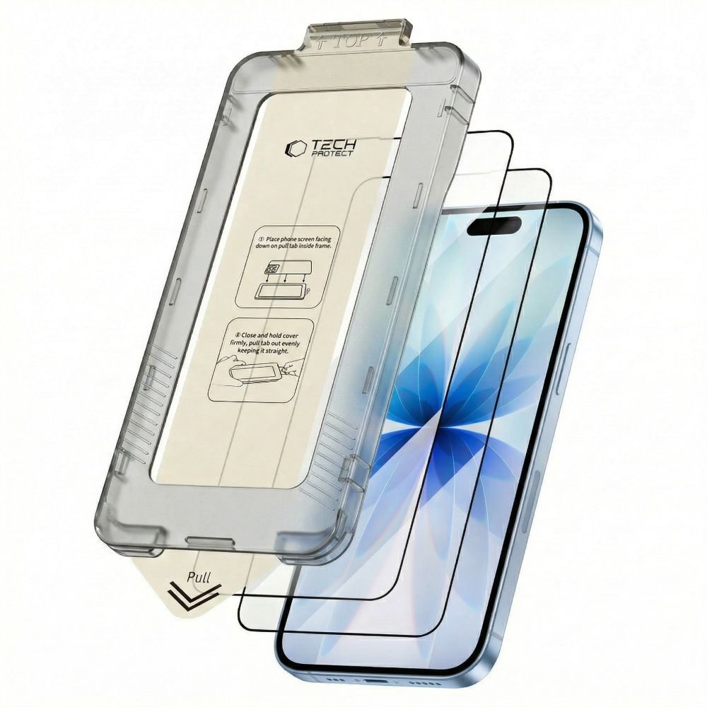 Tempered Glass Tech-Protect Quick Set+ 2-Pack iPhone 17 Black - alternate view 8 | Mobilrise