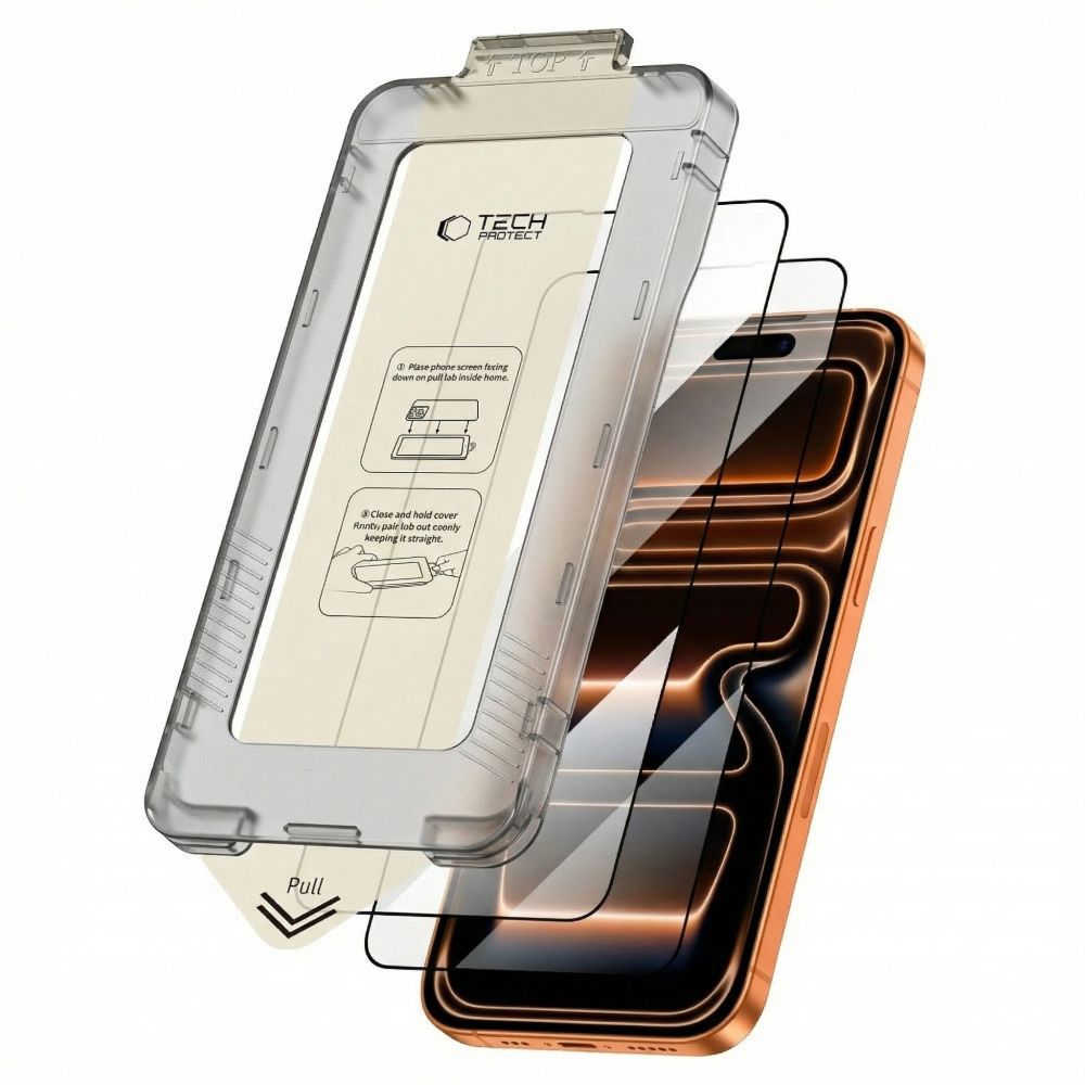 Tempered Glass Tech-Protect Quick Set+ 2-Pack iPhone 17 Pro Max Black - alternate view 8 | Mobilrise