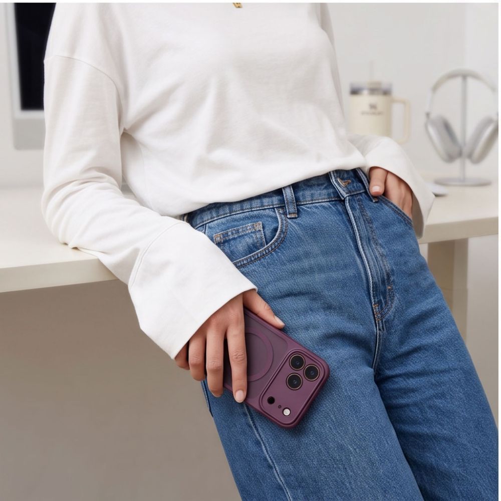 Tech-Protect Basicmag Magsafe iPhone 17 Pro / 18 Pro Matte Dark Cherry - phone case - alternate view 9 | Mobilrise