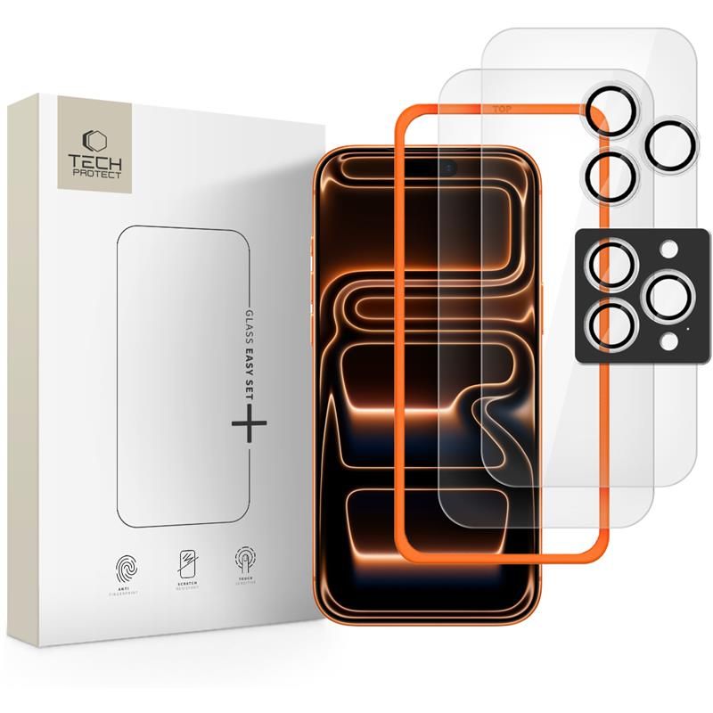 Tech-Protect Easy Set+ 3er-Pack für iPhone 16 Pro / 17 Pro – Clear
