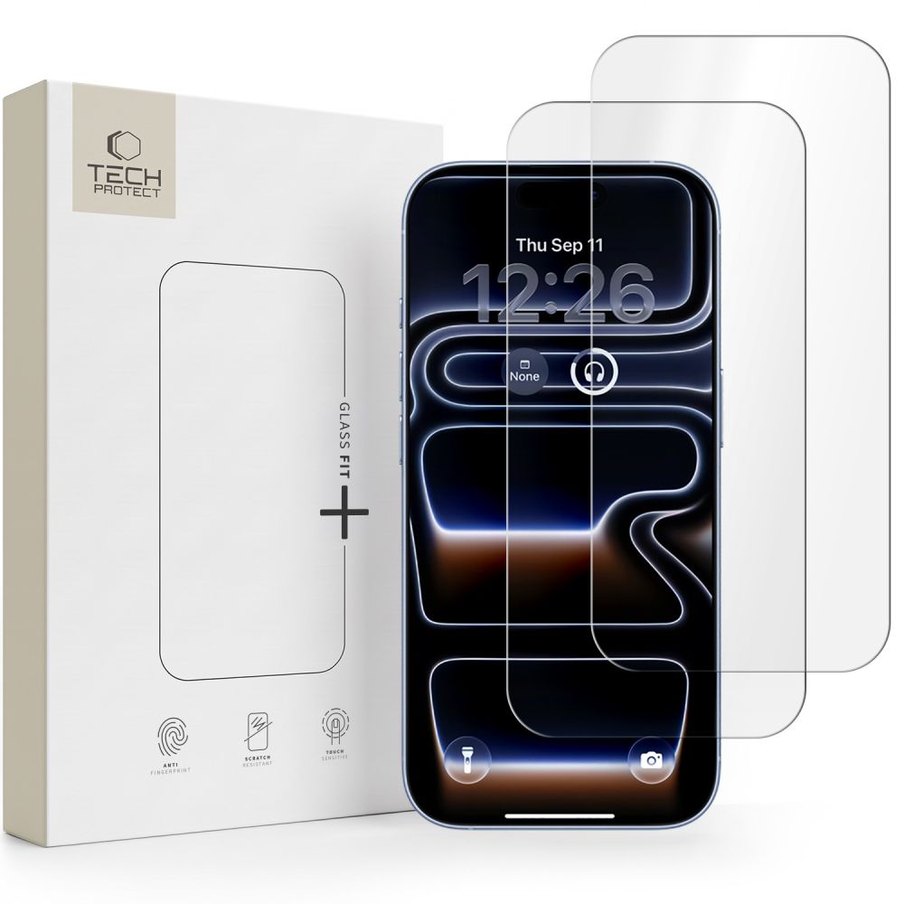 Tech-Protect Glass Fit+ 2er-Pack für iPhone 16 Pro Max / 17 Pro Max / 18 Pro Max – Clear