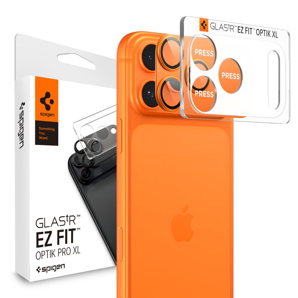 Spigen Optik Pro XL "EZ Fit" Camera Protector Iphone 17 Pro Orange