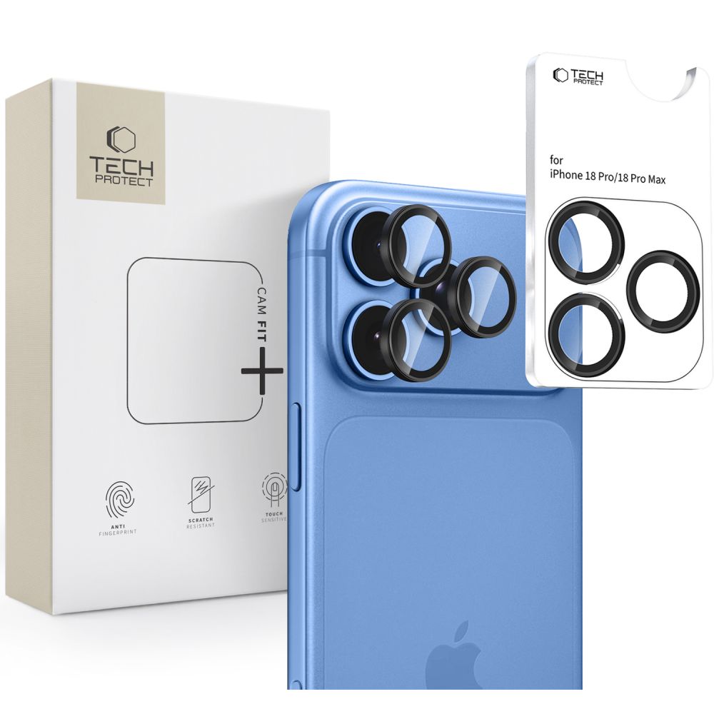 Tech-Protect Camring Fit+ iPhone 18 Pro / Max Black - camera lens protector | Mobilrise