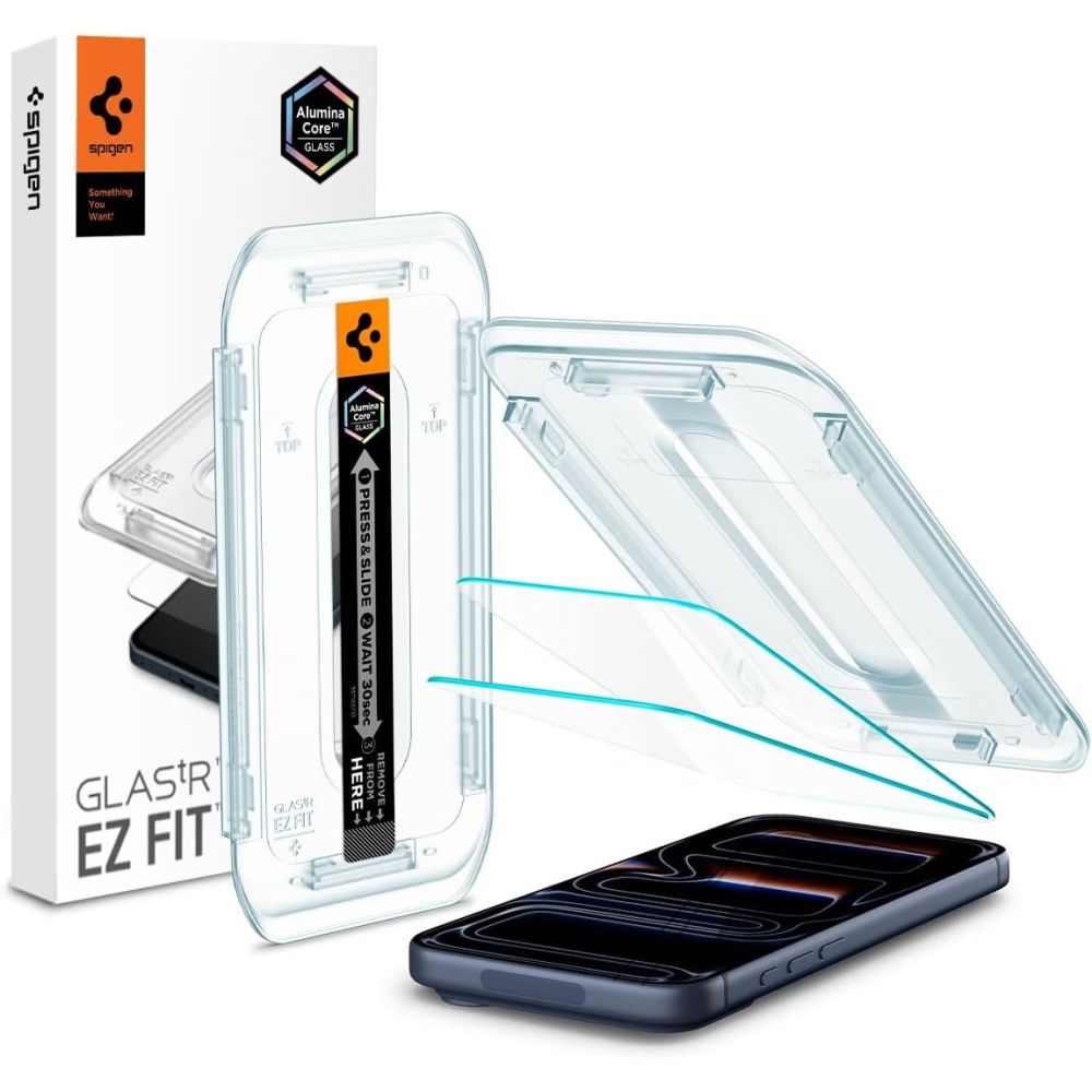 Spigen Glas.Tr 2er-Pack für iPhone 16 Pro / 17 / 17 Pro – Clear