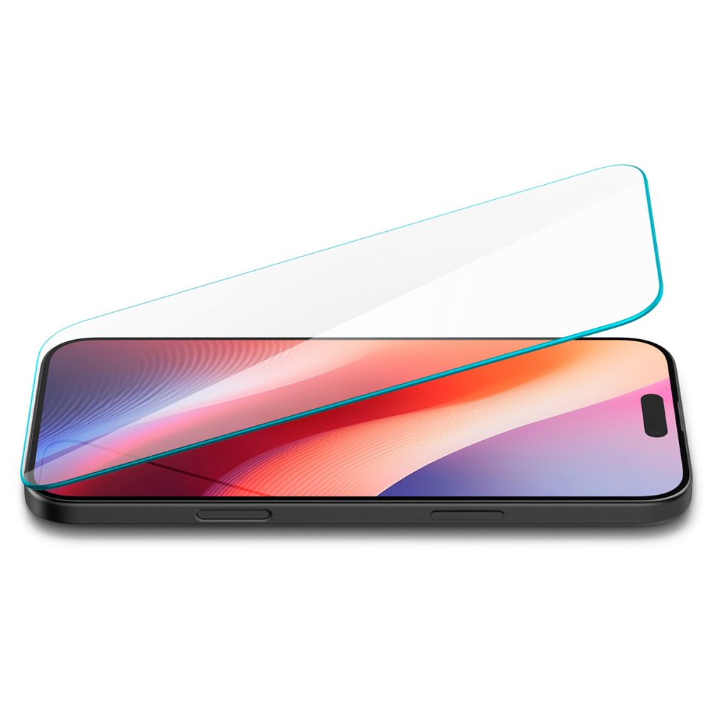 Spigen Glas.Tr Slim iPhone 15 / 16 Clear - tempered glass screen protector - alternate view 3 | Mobilrise
