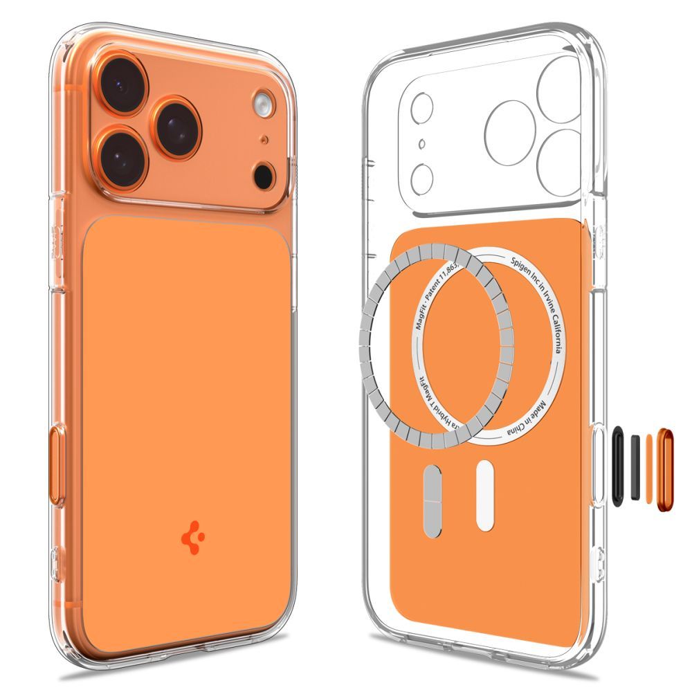 Spigen Ultra Hybrid 'T' Mag Magsafe iPhone 17 Pro / 18 Pro Glossy Orange - phone case - alternate view 2 | Mobilrise