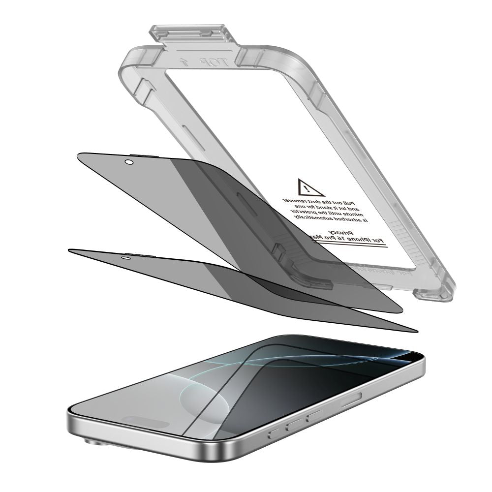 Tech-Protect Quick Set Spy+ 2-Pack iPhone 16 Pro Privacy - tempered glass screen protector - alternate view 2 | Mobilrise