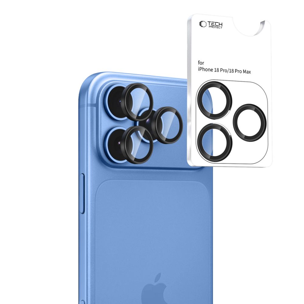 Tech-Protect Camring Fit+ iPhone 18 Pro / Max Black - camera lens protector - alternate view 2 | Mobilrise