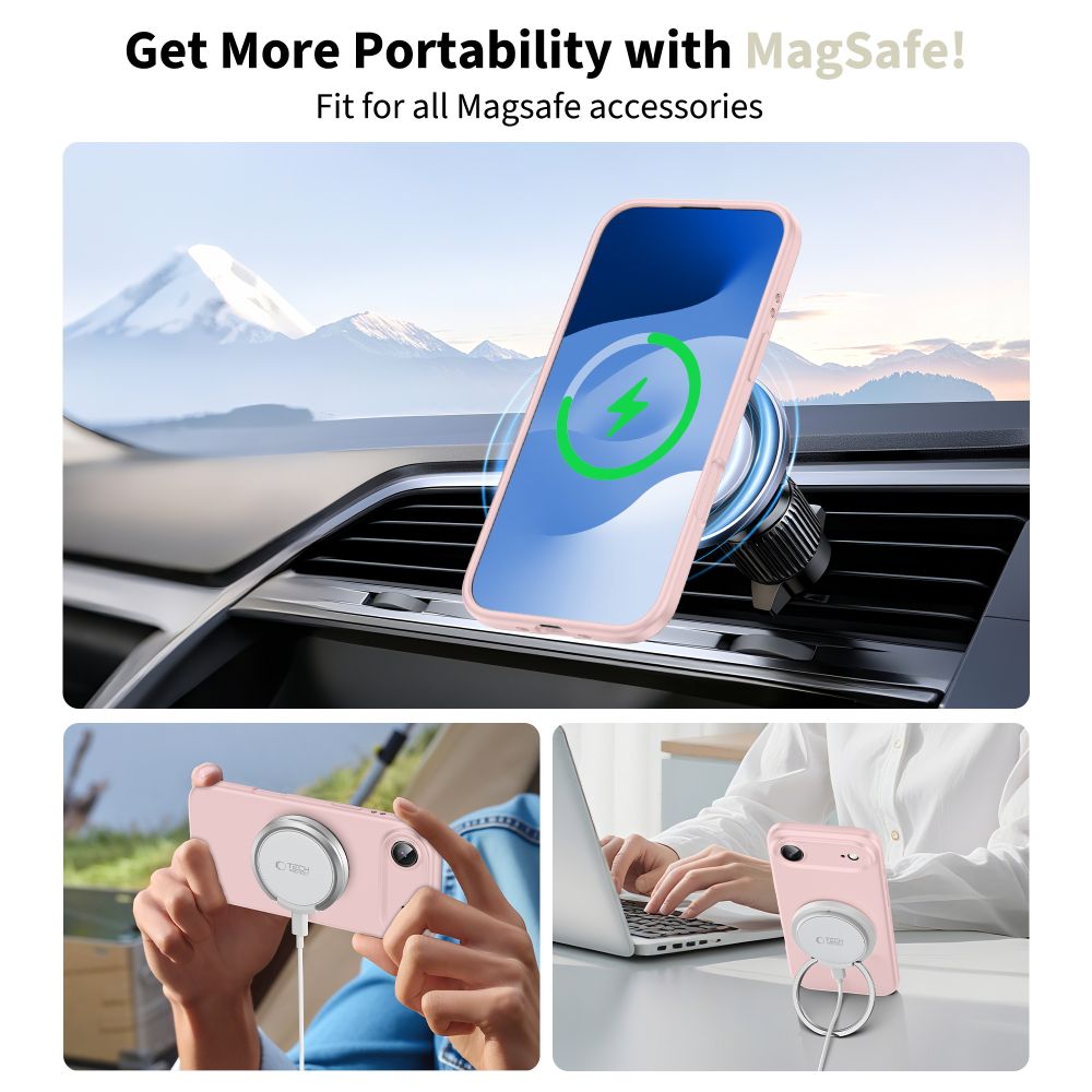 Tech-Protect Silicone Magsafe iPhone Air Pink Pearl - phone case - alternate view 3 | Mobilrise