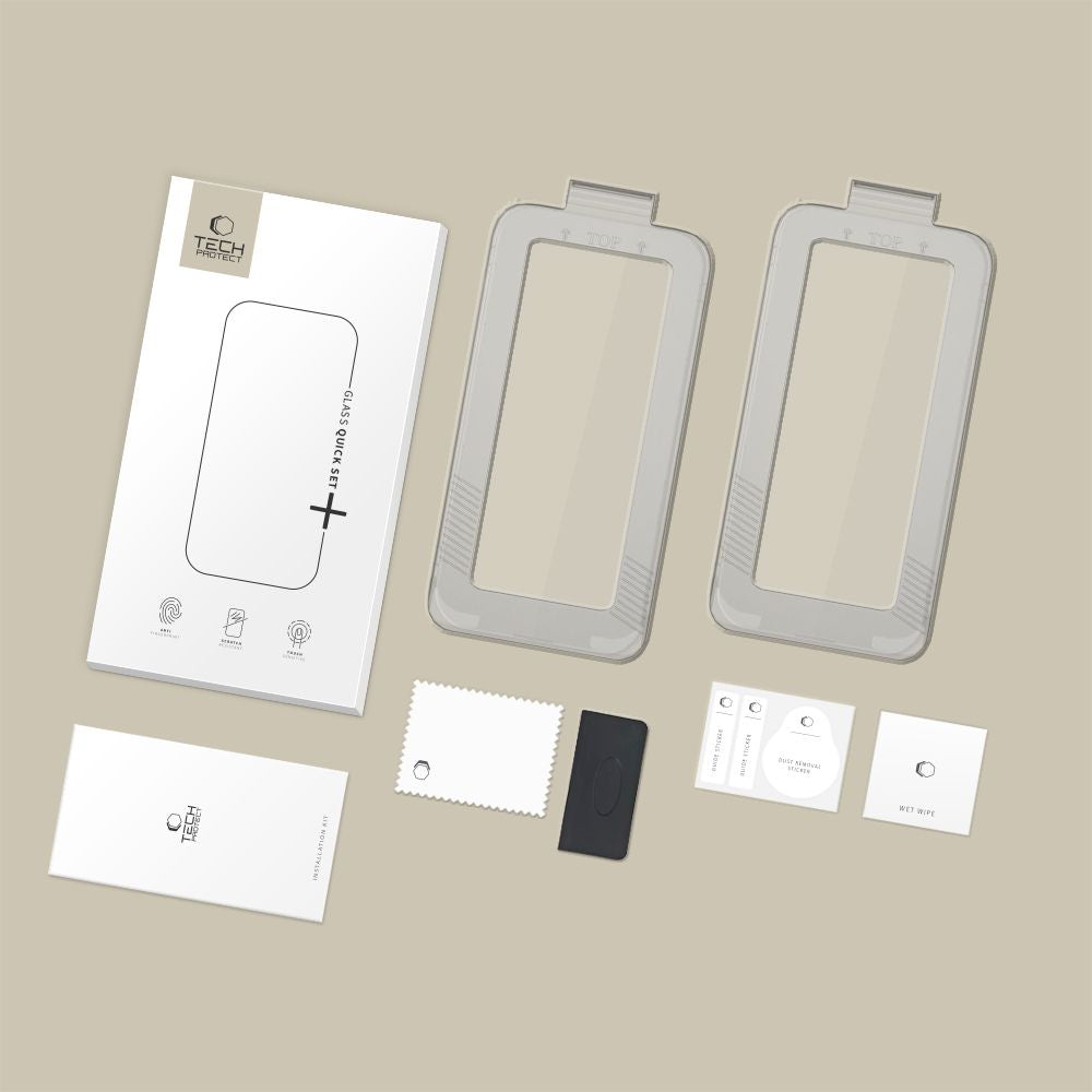Tempered Glass Tech-Protect Quick Set+ 2-Pack iPhone 17 Pro Black - alternate view 3 | Mobilrise