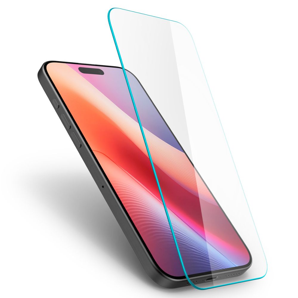 Spigen Glas.Tr Slim iPhone 15 / 16 Clear - tempered glass screen protector - alternate view 5 | Mobilrise