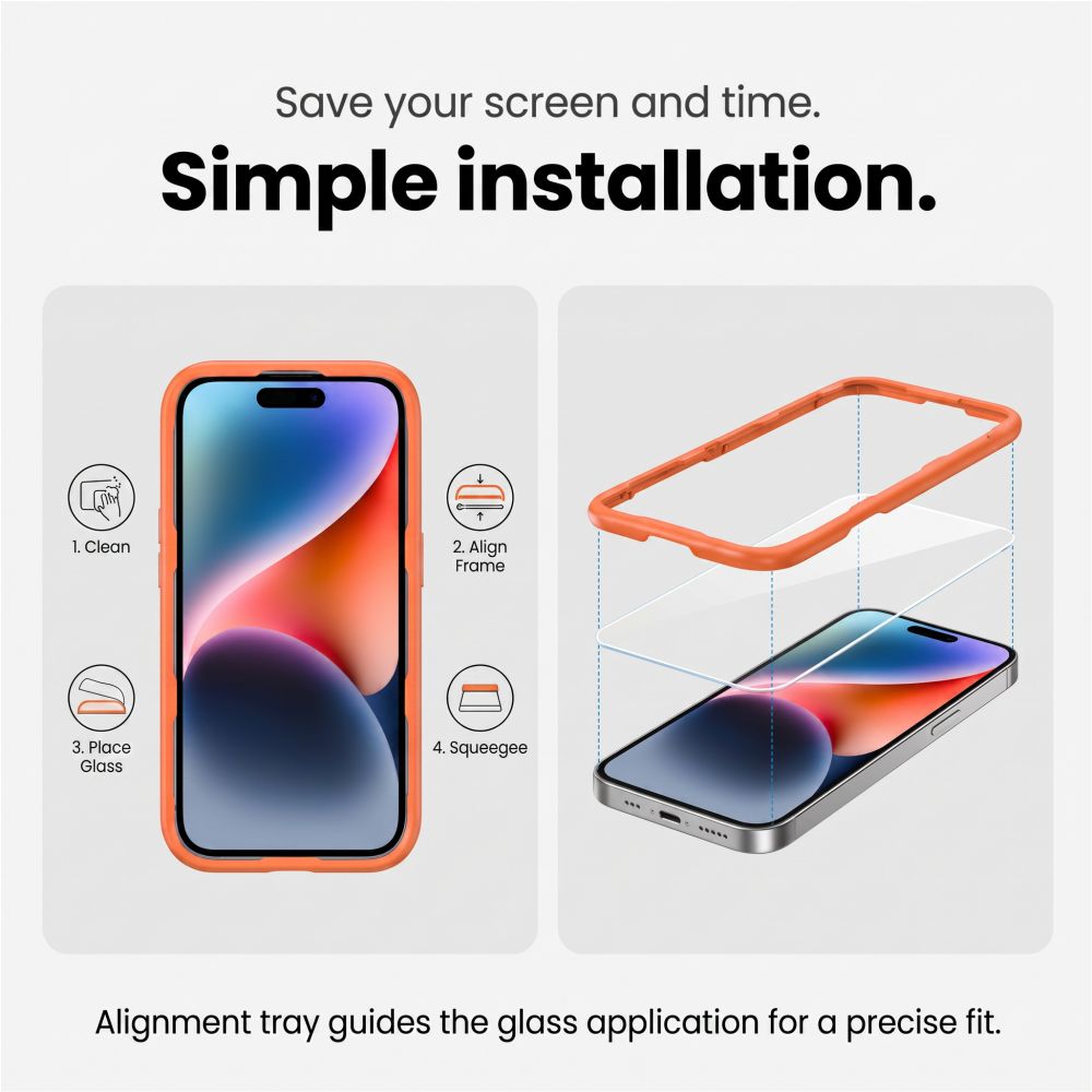 Tech-Protect Easy Set+ 3-Pack iPhone 17 Pro Max / 18 Pro Max Clear - tempered glass screen protector - alternate view 5 | Mobilrise