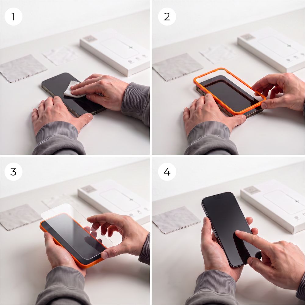 Tech-Protect Easy Set+ 3-Pack iPhone 17 Pro / 18 Pro Clear - tempered glass screen protector - alternate view 6 | Mobilrise