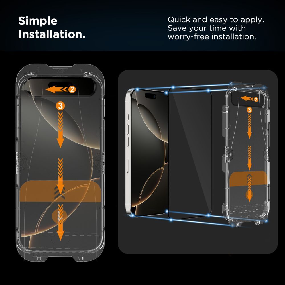 Tempered Glass Tech-Protect Quick Set+ 2-Pack iPhone 17 Pro Max Black - alternate view 4 | Mobilrise