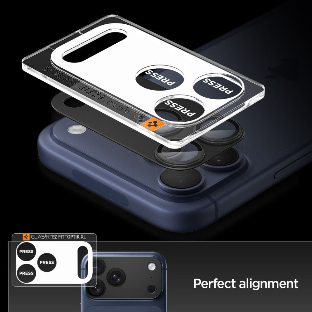 Spigen Optik Pro XL "EZ Fit" Camera Protector iPhone 17 Pro Max Black - alternate view 6 | Mobilrise