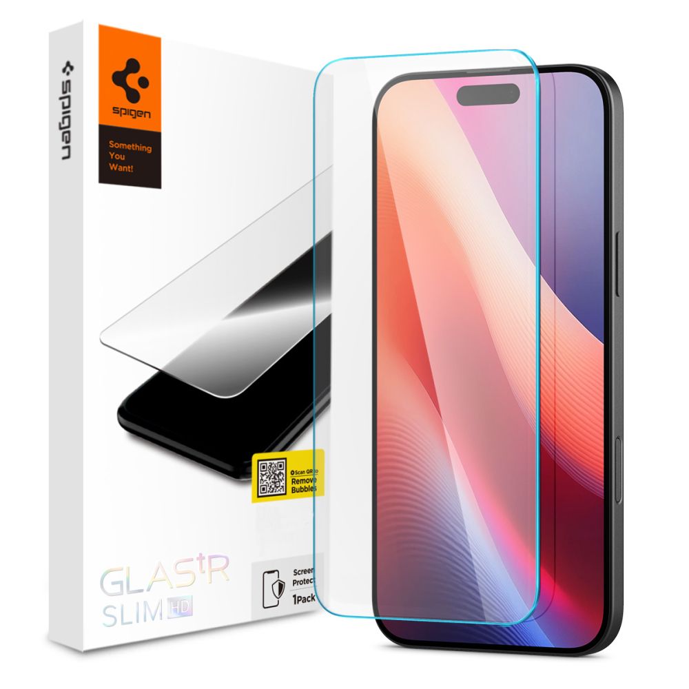 Vetro Temperato Spigen Glas.Tr Slim per iPhone 15 / 16 - Trasparente