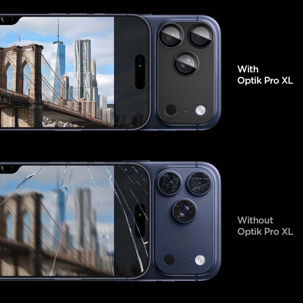 Spigen Optik Pro XL "EZ Fit" Camera Protector iPhone 17 Pro Max Black - alternate view 7 | Mobilrise