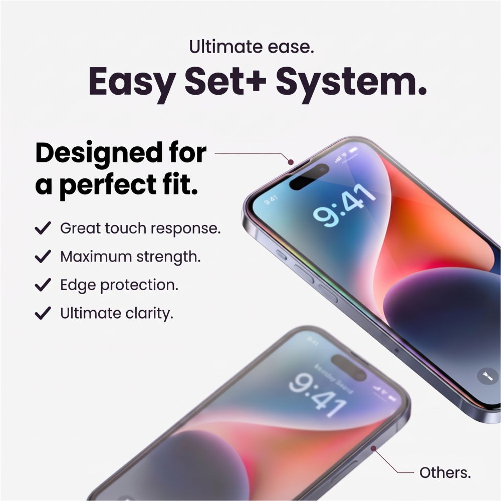 Tech-Protect Easy Set+ 3-Pack iPhone 17 Pro Max / 18 Pro Max Clear - tempered glass screen protector - alternate view 6 | Mobilrise