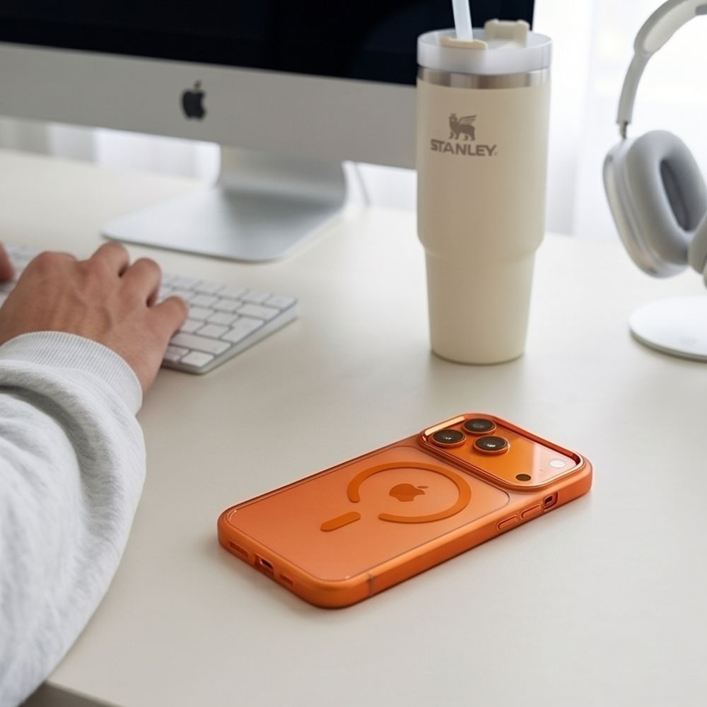 Tech-Protect Magmat Magsafe Cc iPhone 17 Pro / 18 Pro Cosmic Orange/Clear - phone case - alternate view 6 | Mobilrise