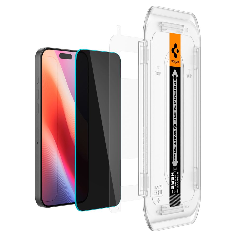 Spigen Glas.Tr 2-Pack iPhone iPhone 16 Pro Max / 17 Pro Max Privacy - tempered glass screen protector - alternate view 7 | Mobilrise