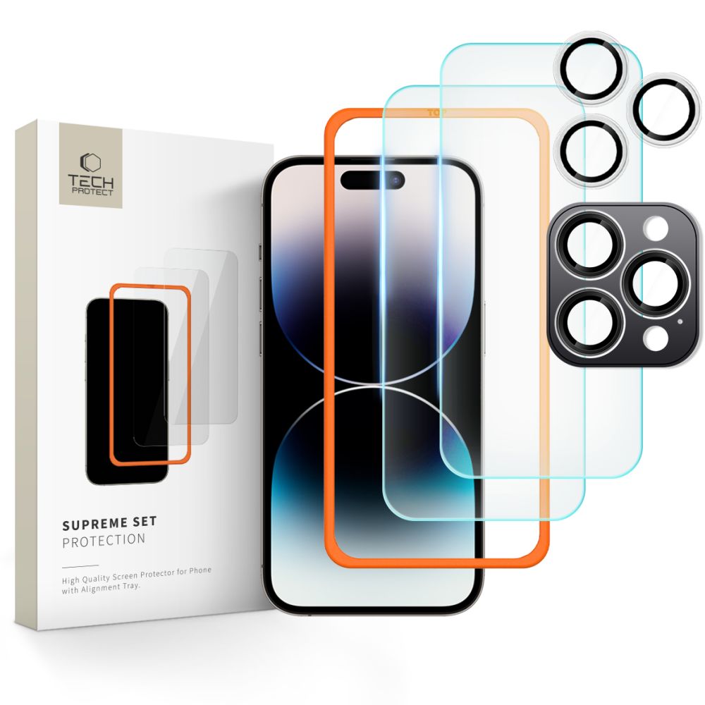 Tech-Protect Supreme Set 3er-Pack für iPhone 16 Pro Max – Clear