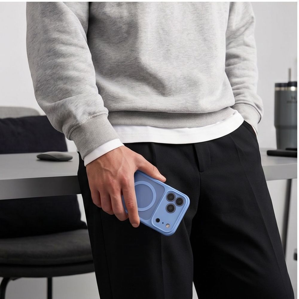 Tech-Protect Basicmag Magsafe iPhone 17 Pro / 18 Pro Matte Light Blue - phone case - alternate view 8 | Mobilrise