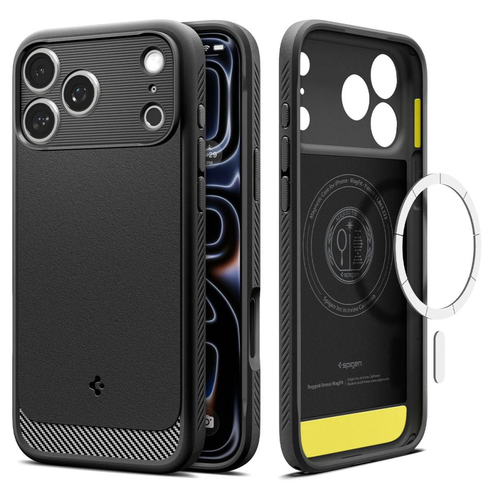 Spigen Rugged Armor Mag MagSafe für iPhone 17 Pro – Mattschwarz