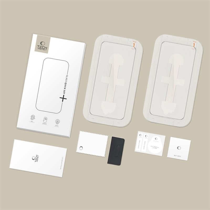 Tech-Protect Quick Set Spy+ 2-Pack iPhone 16 Pro Black - tempered glass screen protector - alternate view 7 | Mobilrise