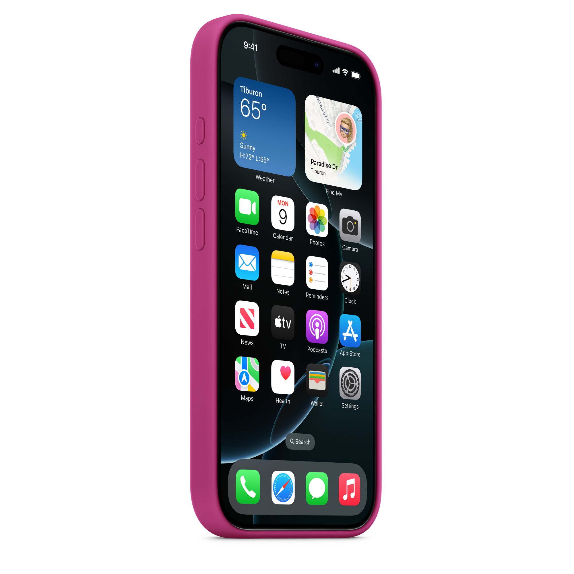Apple iPhone 16 Pro Max Silikon Case mit MagSafe – Fuchsia